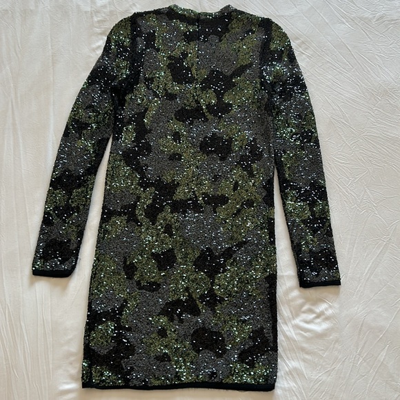 NWT ZARA Camo Sequin Dress - Picture 9 of 12